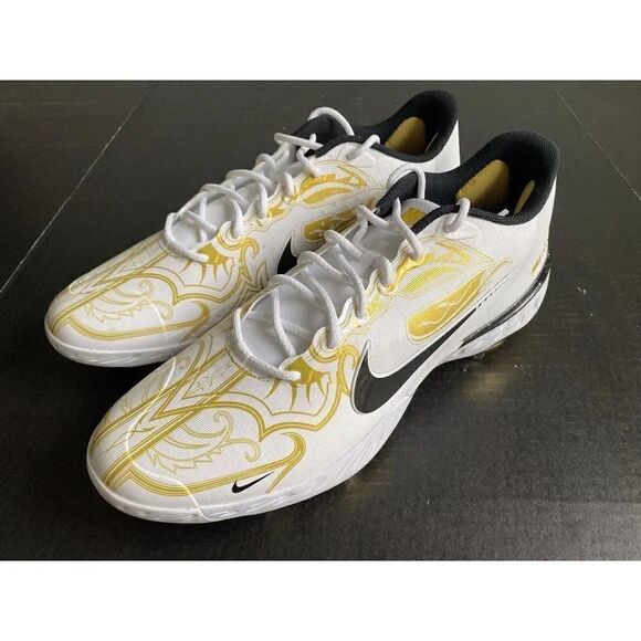 Nike Alpha Huarache Elite 3 Low PRM Gold Baseball Cleat CV3553-101 Men's Size 15 - Picture 8 of 13